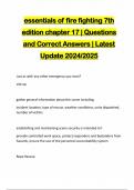 ESSESNTIALS OF FIRE FIGHTING 7TH EDITION EXAM BUNDLE&colon;&colon;&colon; Q & A LATEST UPDATE 2024&sol;2025
