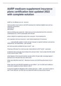 AARP medicare supplement insurance plans certification test updated 2022 with complete solution