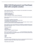 WGU C233 Employment Law Final Exam 2022 with complete solution