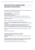 AAA Final Exam Updated 2022 Questions and Answers