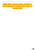 NRNP 6550: Advanced Care of Adults in Acute Settings II i-Human: Ken Fowler V5 updated 2022