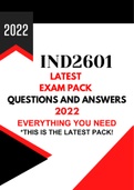 IND2601 latest Exam Pack 2023 (Questions with detailed Answers) All you need!
