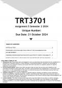 TRT3701 Assignment 5 &lpar;ANSWERS&rpar; Semester 2 2024 - DISTINCTION GUARANTEED