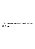 TRL2604-Integrated Logistics Oct-Nov 2022 Exam Q & A.