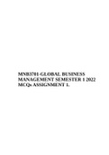 MNB3701-GLOBAL BUSINESS MANAGEMENT SEMESTER 1 ASSIGNMENT 1 2022 MCQs.