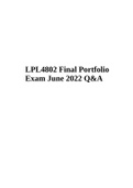 LPL4802 -Law Of Damages Final Portfolio Exam June 2022 Q&A.