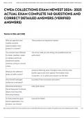 CWEA COLLECTIONS  EXAM NEWEST 2024- 2025 ACTUAL EXAM COMPLETE 140 QUESTIONS AND CORRECT DETAILED ANSWERS &lpar;VERIFIED ANSWERS&rpar;