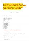 2023 &lpar;NGN&rpar; NEW GENERATION NCLEX QUESTIONS AND ANSWERS FOR NCLEX PN COMPLETE 150 QUESTIONS AND ANSWERS LATEST UPDATE&period;