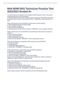 NHA NOW EKG Technician Practice Test 2022&sol;2023 Graded A&plus;