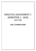 MNG3702 ASSIGNMENT 1 SEMESTER 1 Correctly Answered; A; Latest Update