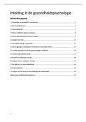 Samenvatting  Inleiding In De Gezondheidspsychologie PB0512 (Uitwerking oefententamenonderwerpen + studietaken)