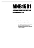 MNB1601 Assignment 4 Semester 22022 