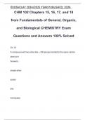 CHM 102 Chapters 15&comma; 16&comma; 17&comma; and 18 from Fundamentals of General&comma; Organic&comma; and Biological CHEMISTRY Exam Questions and Answers 100&percnt; Solved