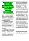 Nursing 570-ADVANCED PATHOPHYSIOL OGY FNP EXAM-with 100% verified answers-2022