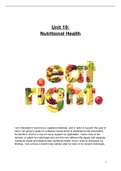   Unit 19: Nutritional Health Assignment 2 