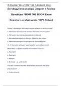 Serology&sol; Immunology Chapter 1 Review Questions FROM THE BOOK Exam Questions and Answers 100&percnt; Solved