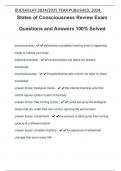 States of Consciousness Review Exam Questions and Answers 100&percnt; Solved