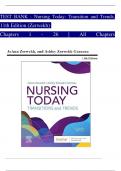 TEST BANK - Nursing Today&colon; Transition and Trends&comma;  11th Edition &lpar;Zerwekh&rpar;   Chapters  1 -  26  &vert;  All  Chapters 