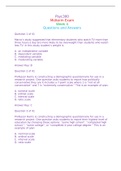 Psyc300  Midterm Exam  Week 4 Questions and Answers (Graded A+)
