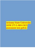 Arizona State University ASM 275 LAB 6 SEX assesment test pelvis