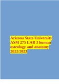 Arizona State University ASM 275 LAB 3 human osteology and anatomy 2022/2023