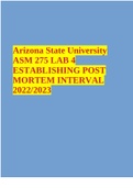 Arizona State University ASM 275 LAB 4 ESTABLISHING POST MORTEM INTERVAL 2022/2023