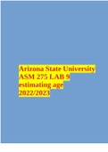 Arizona State University ASM 275 LAB 9 estimating age 2022/2023