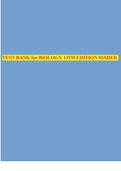 TEST BANK for BIOLOGY 13TH EDITION MADER FULL TESTBANK