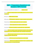 EMT &ndash; Preparatory Questions and Answers 100&percnt; Correct