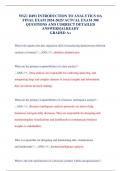 WGU D491 INTRODUCTION TO ANALYTICS OA FINAL EXAM 2024-2025&sol; ACTUAL EXAM 300 QUESTIONS AND CORRECT DETAILED ANSWERS&vert;ALREADY GRADED A&plus;