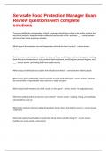 Servsafe Food Protection Manager Exam Review questions with complete solutions