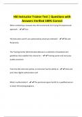 HSI Instructor Trainer Test &vert; Questions with Answers Verified 100&percnt; Correct