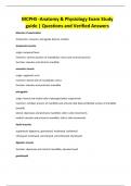 MCPHS -Anatomy & Physiology Exam Study guide &vert; Questions and Verified Answers