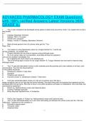 ADVANCED PHARMACOLOGY EXAM Questions with 100&percnt; verified Answers Latest Versions 2024 GRADE A&plus;&period;