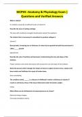 MCPHS -Anatomy & Physiology Exam &vert; Questions and Verified Answers