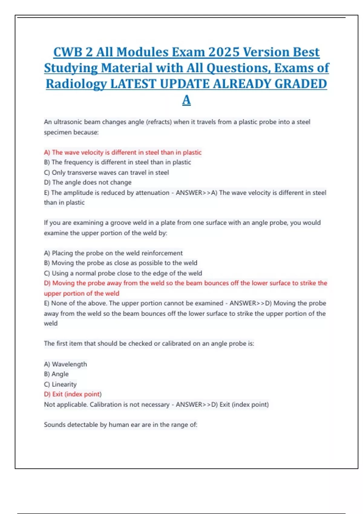 CWB 2 All Modules Exam 2025 Version Best Studying Material with All ...