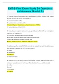 EMT-B Final Exam Study Set Questions and Answers Graded A&plus;