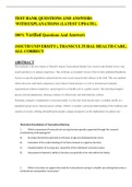 Transcultural Health Care, All Correct Test bank Questions and Answers with Explanations (3)