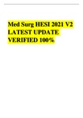 ACTUAL SCREENSHOTS Med Surg HESI 2021 V2 LATEST UPDATE VERIFIED 100%