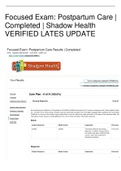 Focused Exam: Postpartum Care | Completed | Shadow Health VERIFIED LATES UPDATE 