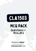 CLA1503 - MCQ + Answers (ExamPACK with Solutions) 2022