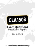 CLA1503 - Exam Questions PACK (2013-2022)
