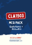 CLA1503 - MCQ + Answers (ExamPACK with Solutions) 2022