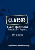 CLA1503 - Exam Questions PACK (2013-2022)