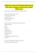 NURS 5315&colon; Advanced Pathophysiology Summer 2024 UTAH &vert; Questions with Answers Verified 100&percnt; Correc