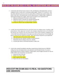 HESI EXIT RN EXAM 2022 V3 REAL 160 QUESTIONS AND ANSWERS