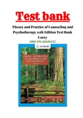 Theory and Practice of Counseling and Psychotherapy 10th Edition Test Bank Corey ISBN: 978-1305263727