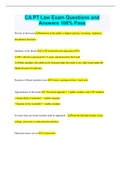 CA PT Law Exam Questions and Answers 100&percnt; Pass