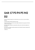 BTEC Covers unit 17 digital marketing p3,p4,p5,m2, d2  