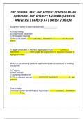 GRC GENERAL PEST AND RODENT CONTROL EXAM &vert; QUESTIONS AND CORRECT ANSWERS &lpar;VERIFIED ANSWERS&rpar; &vert; GRADED A&plus; &vert; LATEST VERSION